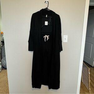 Intimately Free People Black “And Chill” Duster And Pants Set NWT Size Small